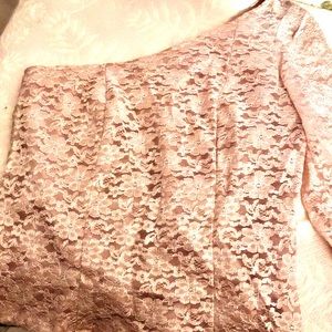Rich rose lace one sleeve top